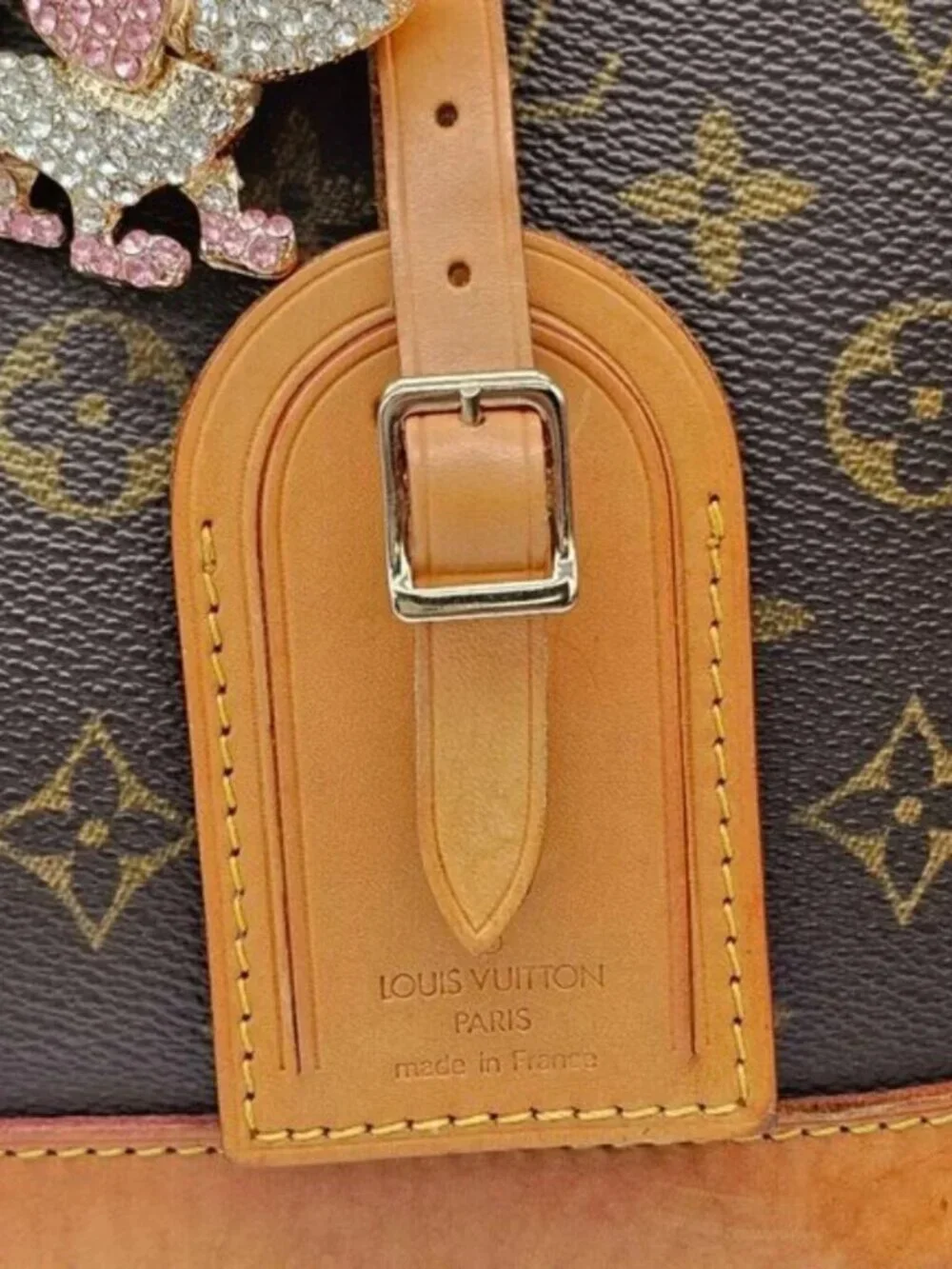 Authentic Louis Vuitton Luggage Tag with Unbranded Keycharm, Keychain